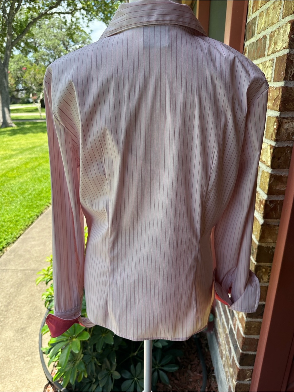 Women’s Pink Striped Zip top & bottom-Front Dress Shirt - Picture 2 of 8